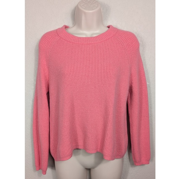 Tahari Sweaters - Tahari Pink Knit Sweater‎ Women's Size S Long Sleeve Ribbed Crew Neck Coral
